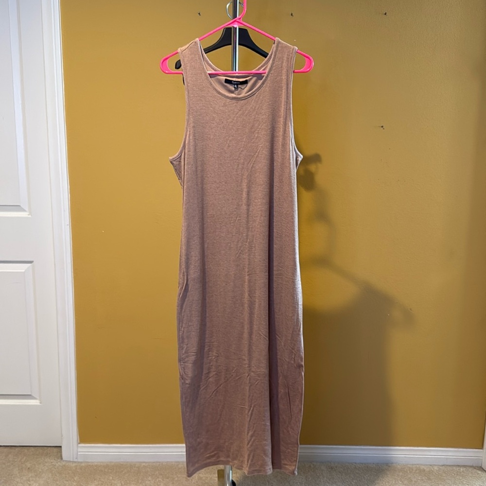 Quince Tencel Rib Knit Tank Midi Dress